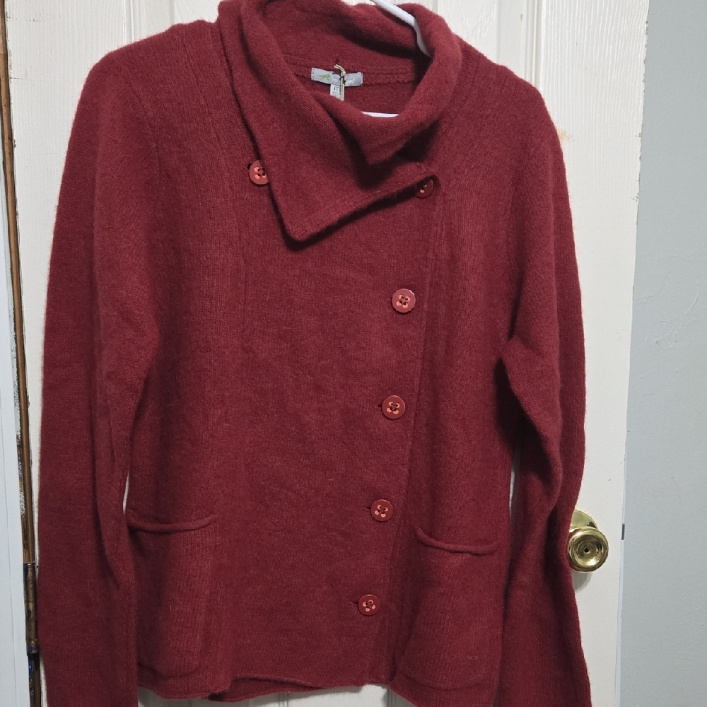 HornyToad NWT Women's Red Button-Up Sweater SZ M